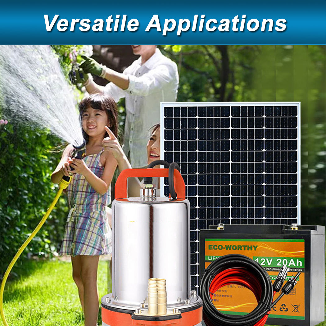 Solar Powered Submersible Pump with Battery Solar Panel sprinkler irrigation